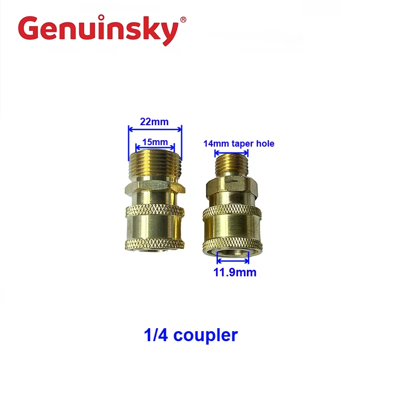 Dos especificaciones de acoplador 1/4