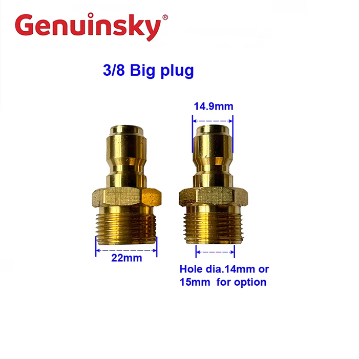 Tapón grande rápido de latón de 3/8 de pulgada M22