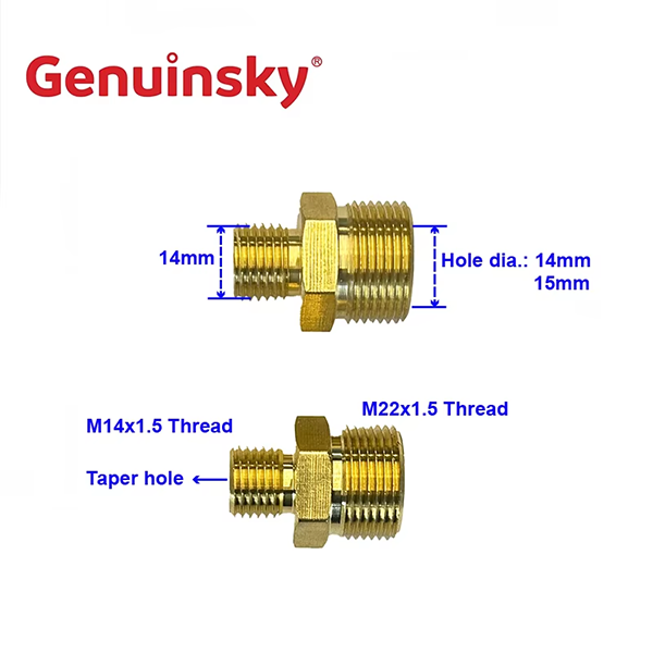 pezón de latón con diámetro de núcleo de 15 mm o 14 mm